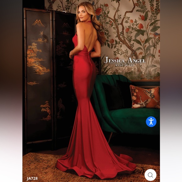 NWT Jessica Angel Red Maxi Satin Jersey Dress - perfect condition - Picture 3 of 4